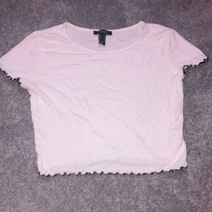 Forever 21 Lettuce Trim Blue Crop Top